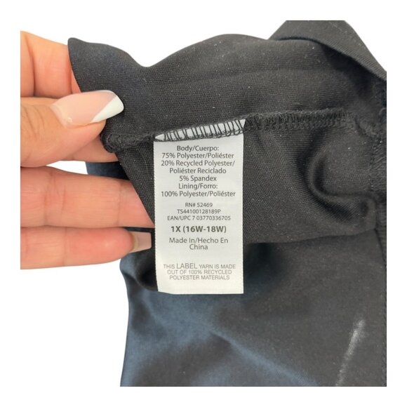 Terra & Sky Women Plus Size 1X Long Sleeve Floral Top Blouse Stretch Mesh Lined - Picture 4 of 10